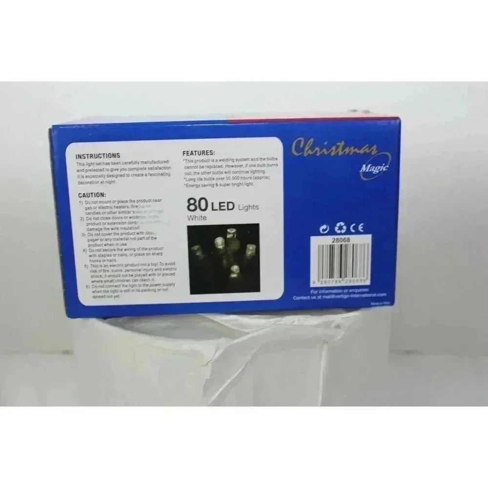 White christmas lights with 3-PIN BS PLUG